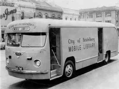 Original Mobile Library bus in black and white 
